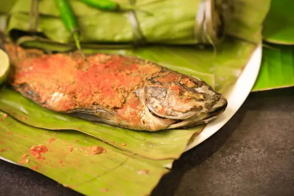 南インドの有名な蒸し魚のレシピ — ストック写真