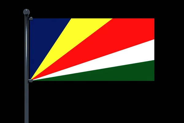 Illustrazione Vettoriale Della Bandiera Delle Seychelles Sfondo Nero — Foto Stock