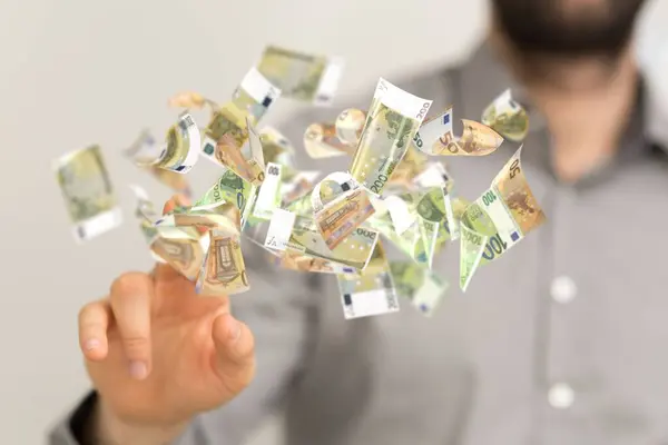 Rendering Von Euro Papiergeld Mit Verschwommenem Hintergrund — Stockfoto