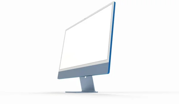 écran d'ordinateur avec écran led blanc vierge isolé sur fond