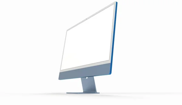 Render Modern Screen Blue Frame Isolated White Background Copy Space — Stock Photo, Image