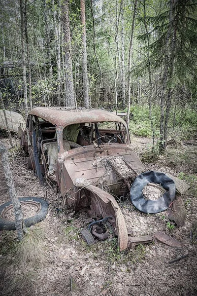 Car Graveyard Situated Forest — Stock Photo, Image