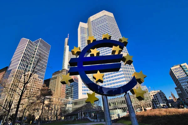 Euro Arte Símbolo Moneda Fráncfort Del Meno Alemania — Foto de Stock