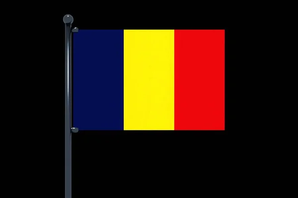 Vektor Illustration Rumäniens Flagga Svart Bakgrund — Stockfoto