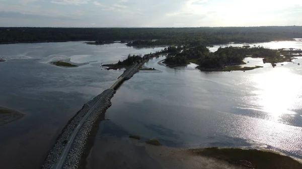 Eine Luftaufnahme Des Salt Marsh Trail Und Der Brücke Cole — Stockfoto