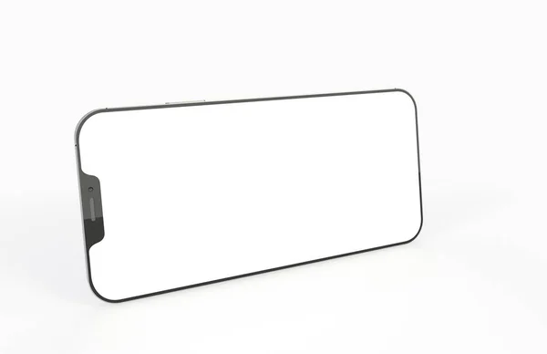 コピースペース付きの白い背景にスマートフォンの3Dレンダリング — ストック写真