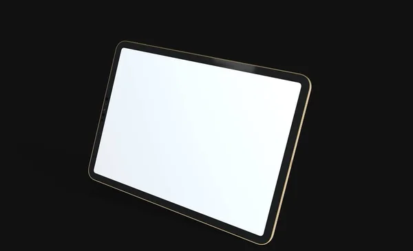 Rendering Modern Tablet Mockup Copy Space Isolated Black Background — Stock Photo, Image