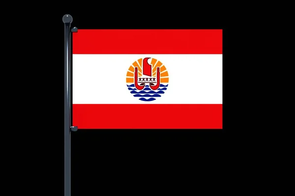 黑色背景下法属波利尼西亚国旗的矢量图解 — 图库照片