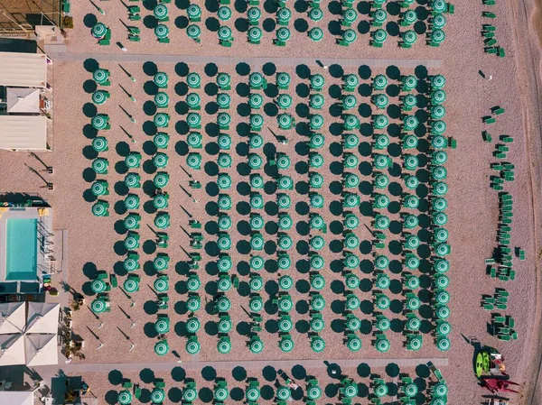 Aerial View Fano Its Sea Beaches Umbrellas — Stock Photo, Image
