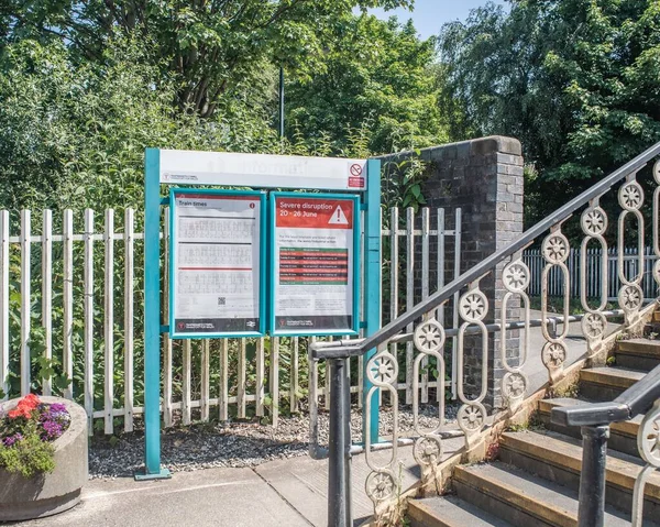 Nantwich Train Station 2022 Strike Sign Cheshire East — Stock Photo, Image