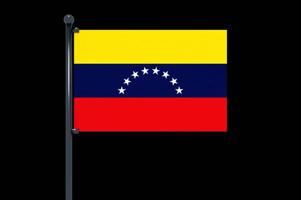 Eine Darstellung Der Venezolanischen Flagge Mit Verchromtem Fahnenmast Mit Karabinerhaken — Stockfoto