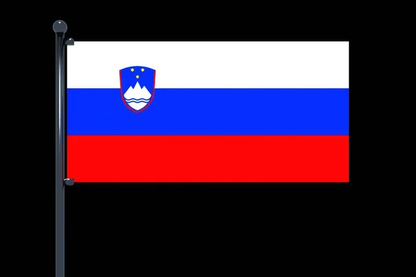 Vektor Illustration Sloveniens Flagga Svart Bakgrund — Stockfoto