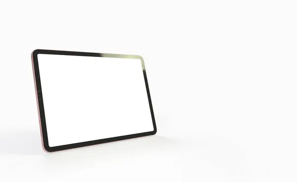 Rendu Une Tablette Avec Écran Vide Sur Fond Blanc Uni — Photo