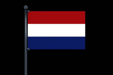 Siyah arka planda Hollanda bayrağının bir vektör çizimi