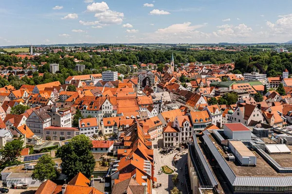 Una Vista Aérea Del Centro Kempten Baviera Allgau Sur Alemania — Foto de Stock