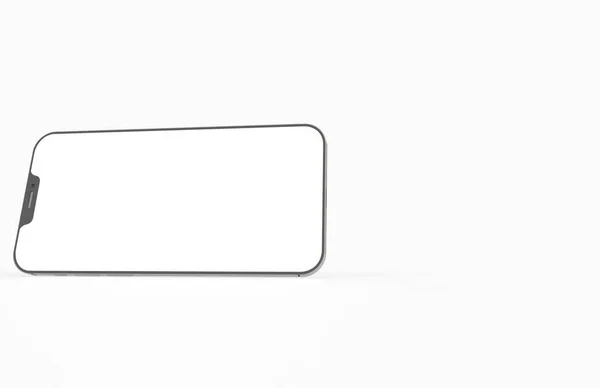 Μια Τρισδιάστατη Απεικόνιση Ενός Mockup Smartphone Λευκό Φόντο — Φωτογραφία Αρχείου