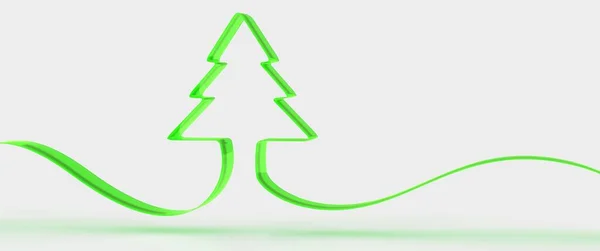 Μια Τρισδιάστατη Απεικόνιση Χριστουγεννιάτικου Δέντρου Που Απομονώνεται Λευκό Φόντο — Φωτογραφία Αρχείου