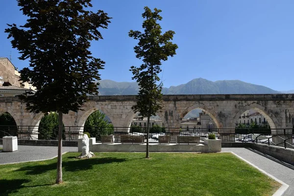 Les Arches Ancien Aqueduc Romain Dans Quartier Historique Sulmona Village — Photo