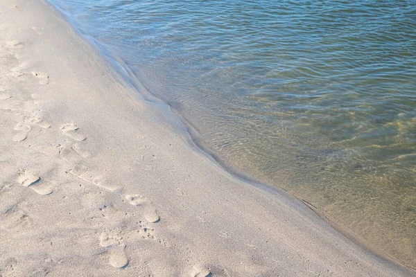 Schritte Strand Über Sandhintergrund — Stockfoto