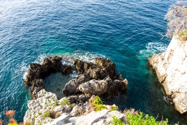 Meer Klippen Und Strände Auf Den Beben Inseln Mit Karibischem — Stockfoto