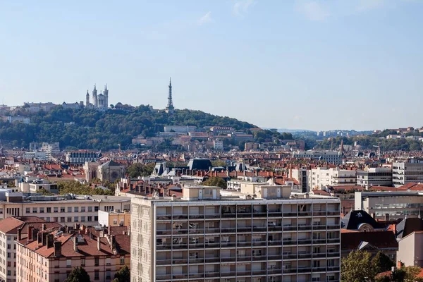 Rooftop View Lyon Cityscape France Blue Sky Background — Stock Photo, Image