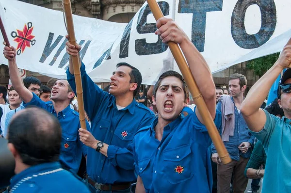 Rechtsgerichtete Katholische Abtreibungsgegner Während Einer Pro Choice Kundgebung Buenos Aires — Stockfoto