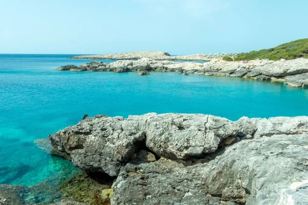 Karayip Denizi Ndeki Deprem Adalarında Deniz Kayalık Plajlar — Stok fotoğraf