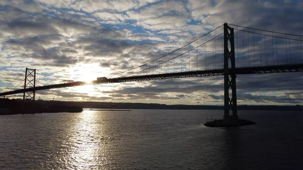 Beautiful Shot Angus Macdonald Bridge Nova Scotia Canada — Stock Photo, Image