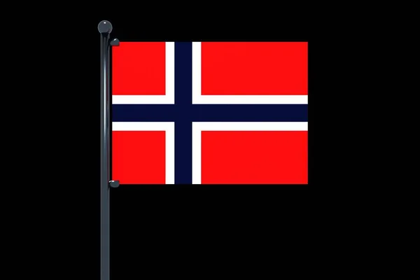 Vektorillustration Norges Flagga Svart Bakgrund — Stockfoto