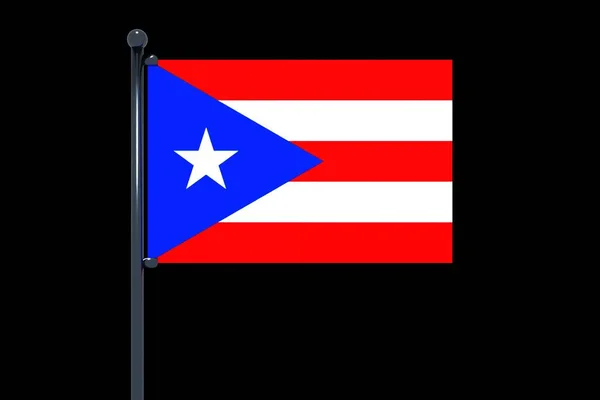 黒の背景にプエルトリコの旗のベクトルイラスト — ストック写真
