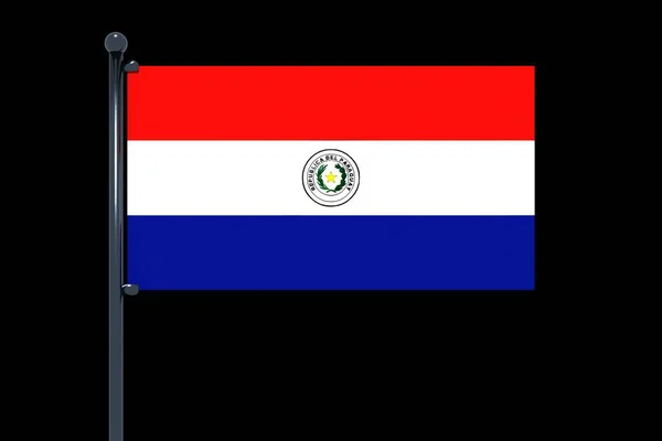 Uma Ilustração Vetorial Bandeira Paraguai Sobre Fundo Preto — Fotografia de Stock