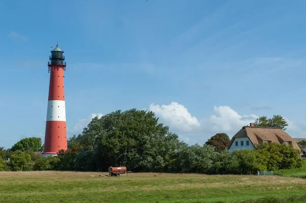 Fyr Pellworman Norra Havet Tyskland — Stockfoto