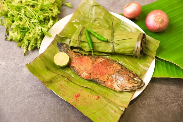 South Indian Famous Steamed Fish Recipe — Stock Photo, Image