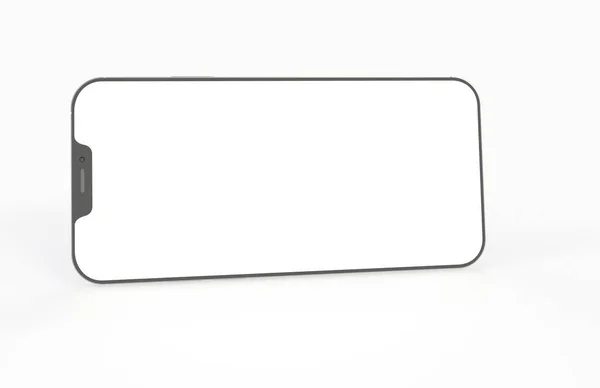 コピースペース付きの白い背景にスマートフォンの3Dレンダリング — ストック写真