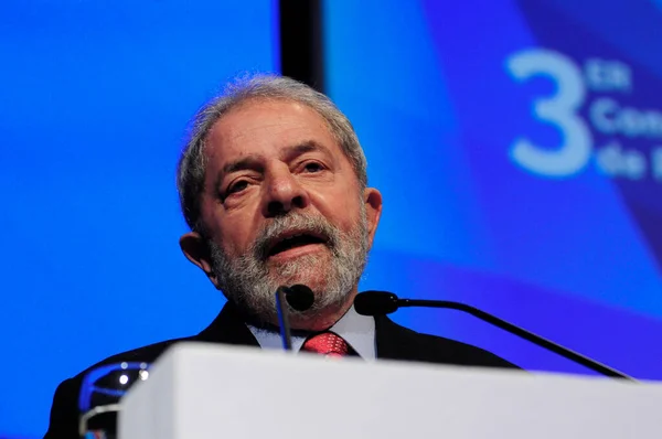 Voormalige Braziliaanse President Luiz Inacio Silva Bekend Als Lula Tijdens — Stockfoto