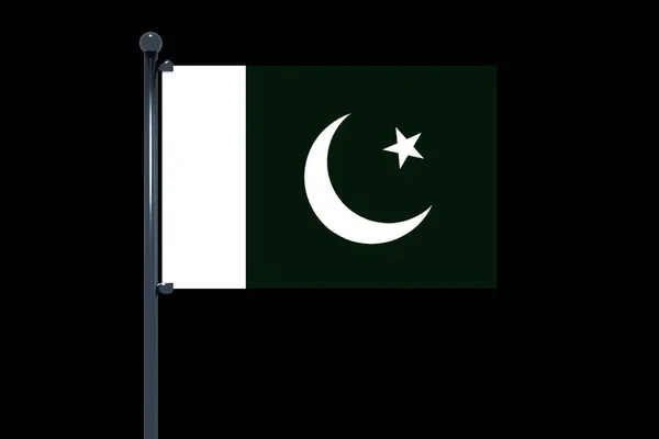 黑色背景上的巴基斯坦国旗的矢量图解 — 图库照片