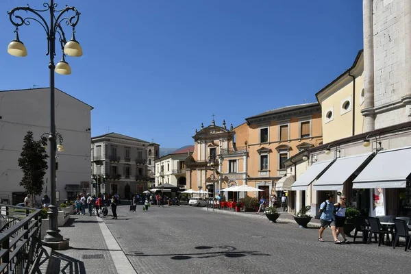 Square Sulmona Italian Village Abruzzo Region — 图库照片