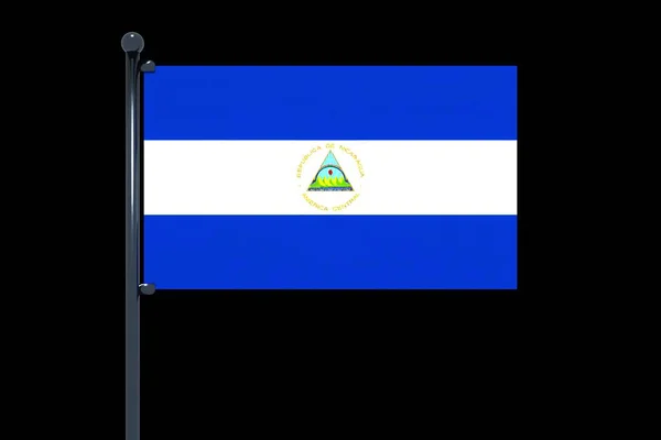 Uma Ilustração Vetorial Bandeira Nicarágua Sobre Fundo Preto — Fotografia de Stock