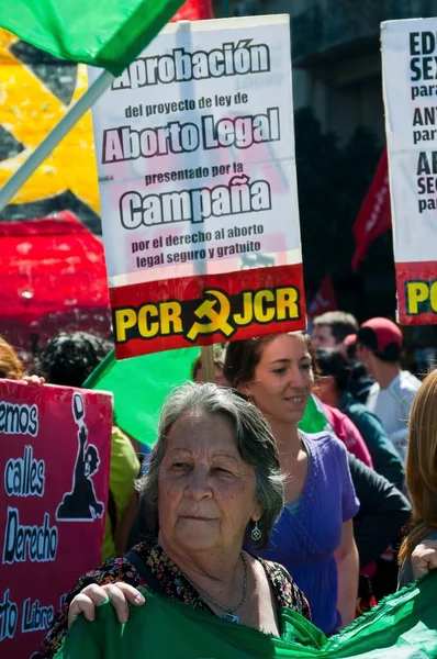 Pro Choice Demonstranten Während Einer Kundgebung Auf Dem Nationalkongress Buenos — Stockfoto