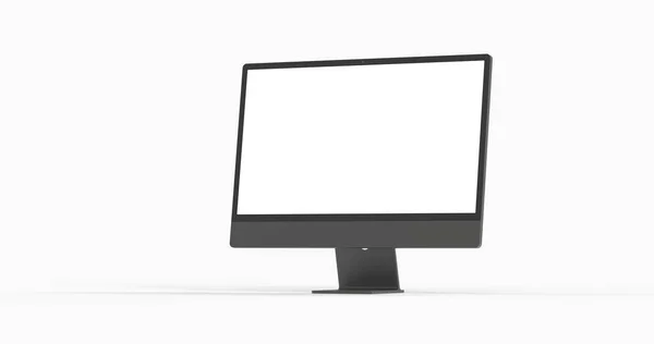 Render Modern Screen Black Frame Isolated White Background Copy Space — Stock Photo, Image