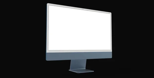 Rendering Modern Computer Display Isolated White Background — Stock Photo, Image