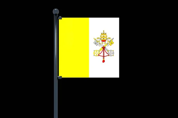 Vector Illustration Flag Holy See Vatican City State Black Background — Stock Photo, Image