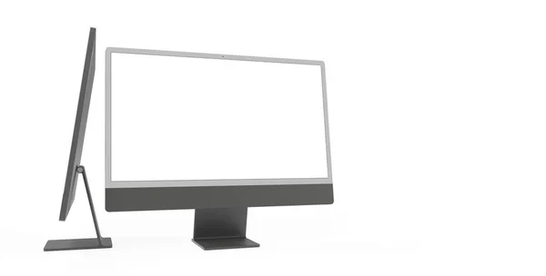 Rendering Computer Monitor Mockups White Background — Stock Photo, Image