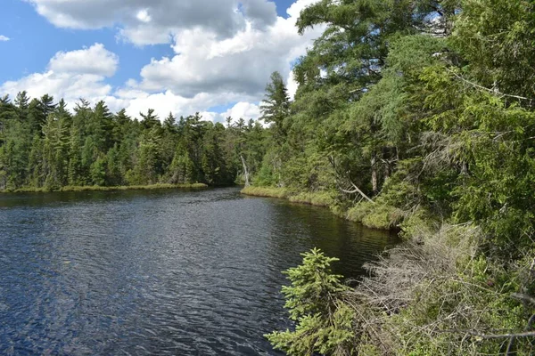 Malebný Výhled Jezero Parc Ecoforestier Johnville Quebec Kanada — Stock fotografie