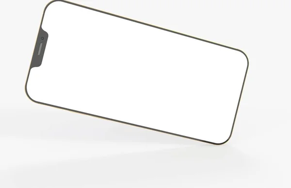 コピースペースと白い背景に隔離された現代のスマートフォンの3Dレンダリング — ストック写真