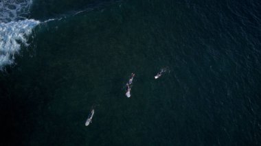 Derin mavi okyanusun ortasında bir yelkenli.