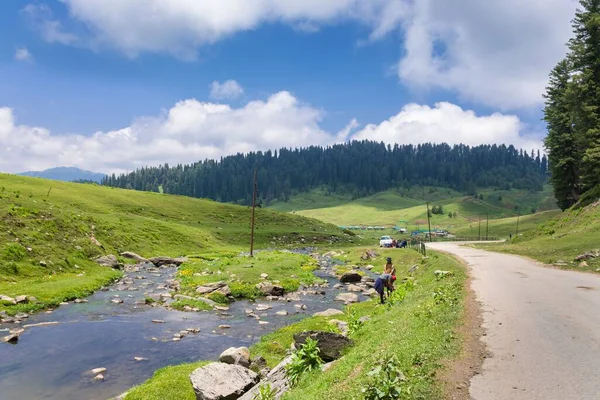 Gulmarg Conhecido Como Gulmarag Kashmiri Uma Cidade Estação Montanhosa Destino — Fotografia de Stock