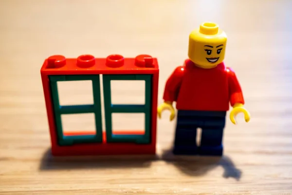 Lego Brand Woman Figurine Standing Next Window — Stock Photo, Image
