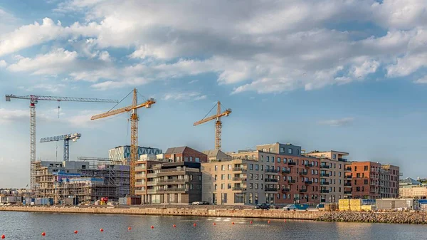 Nuevo Proyecto Oceanhamnen Construcción Los Muelles Helsingborgs Suecia — Foto de Stock