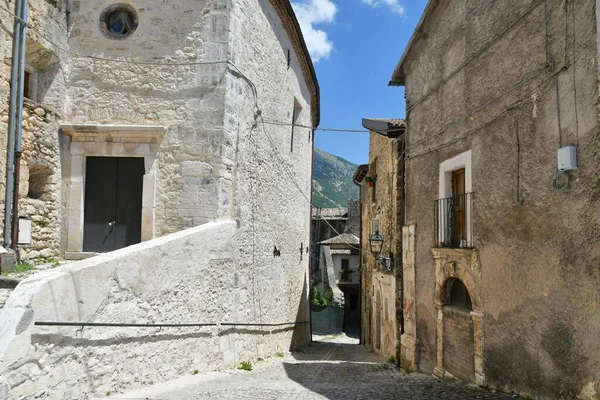 Narrow Street Old Stone Houses Campo Giove Medieval Village Abruzzo — Photo